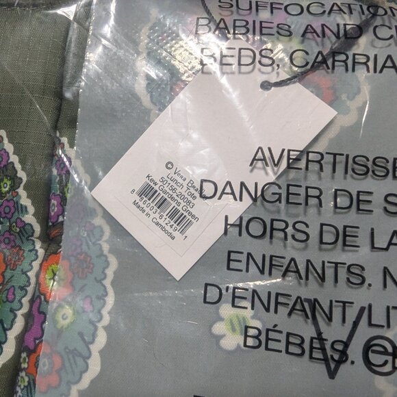 Vera Bradley Lunch Tote, Ripstop Polyester - Kew Gardens Green - Picture 3 of 4